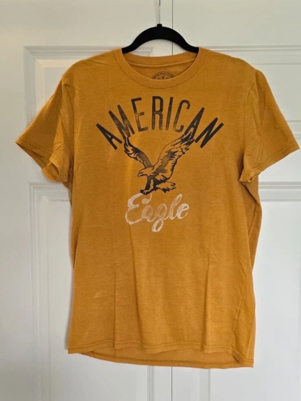 Yellow Men's American Eagle Logo T Shirts USA 100% Cotton Large Size